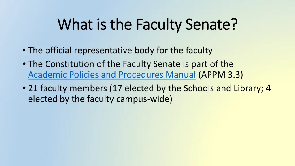 what is the faculty senate what is the faculty