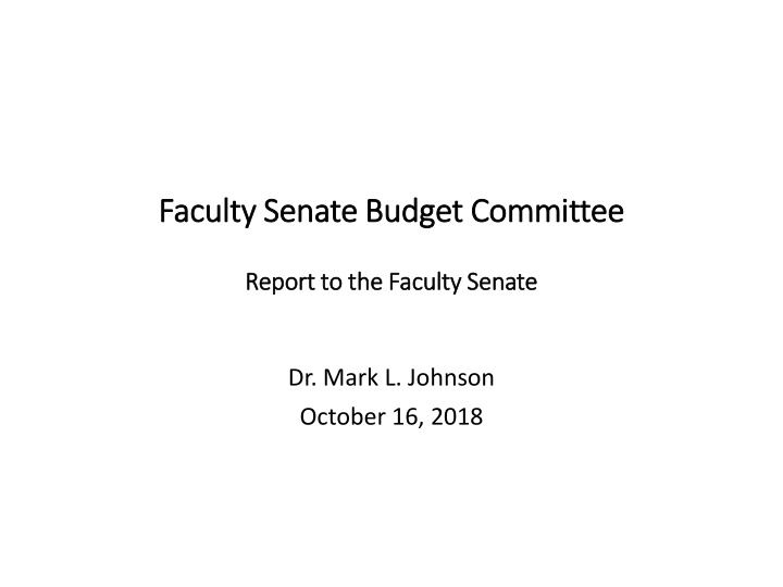 faculty senate budget committee faculty senate