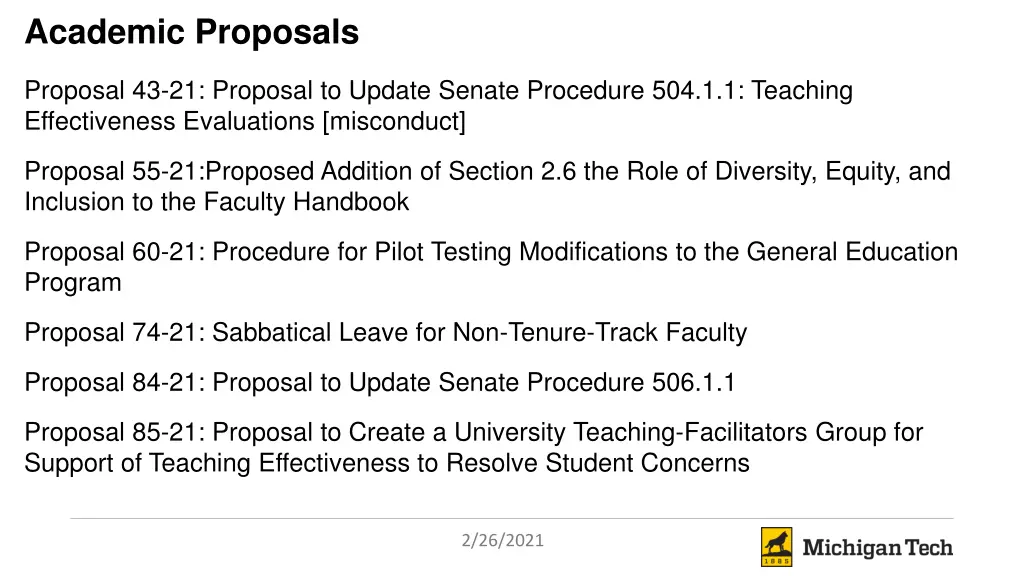 academic proposals