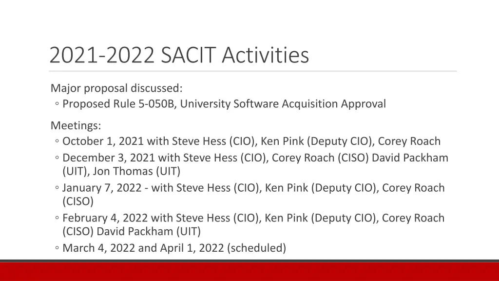 2021 2022 sacit activities