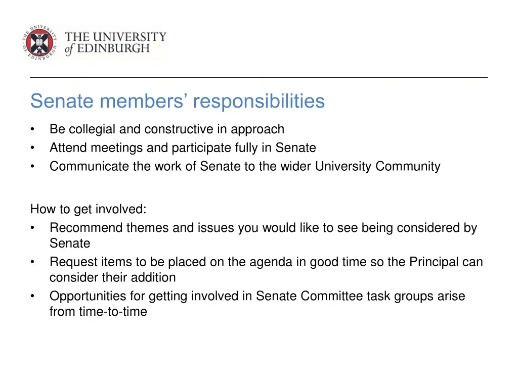 senate members responsibilities