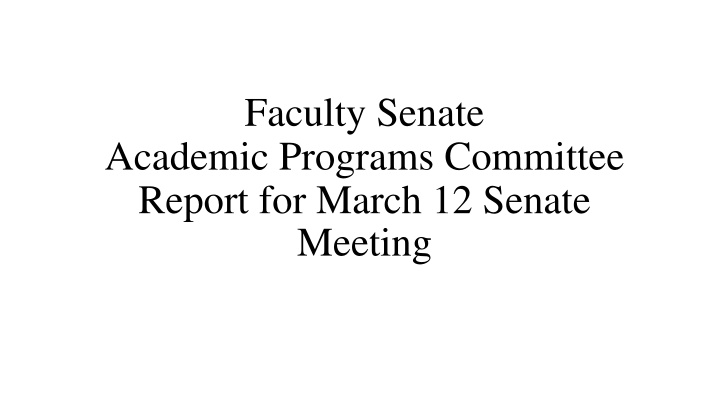 faculty senate