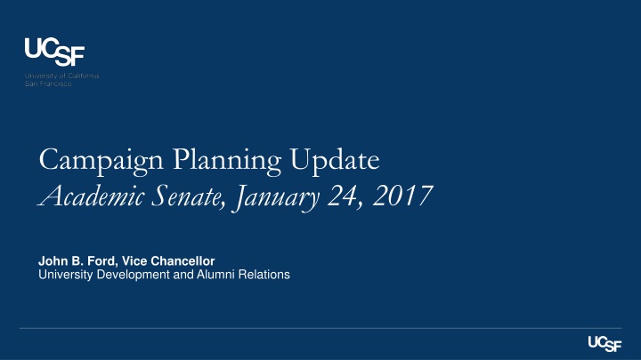 campaign planning update academic senate january