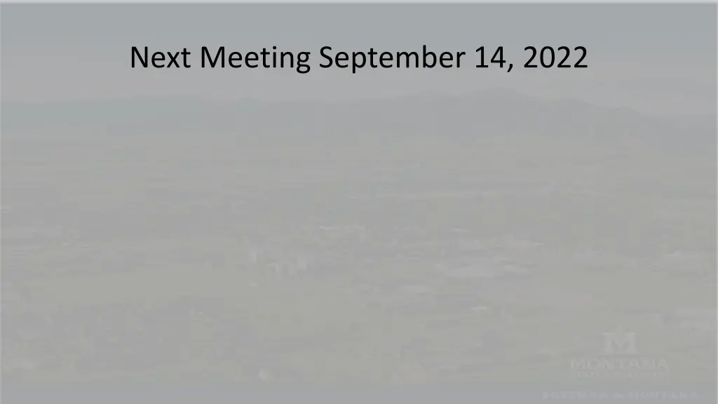 next meeting september 14 2022