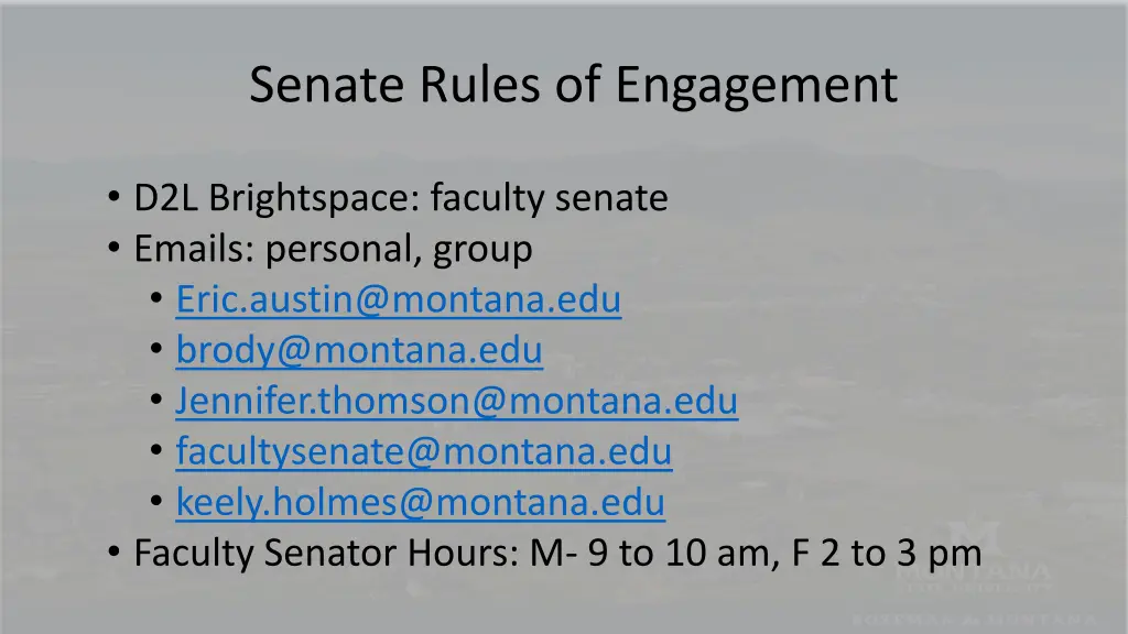 senate rules of engagement