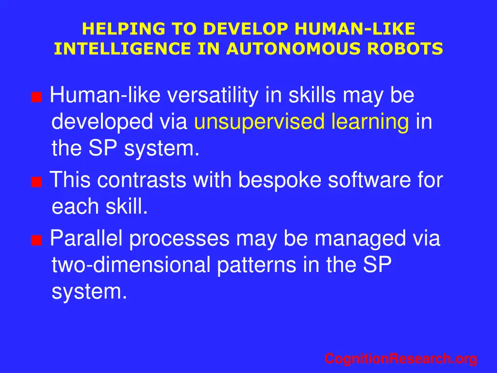 helping to develop human like intelligence