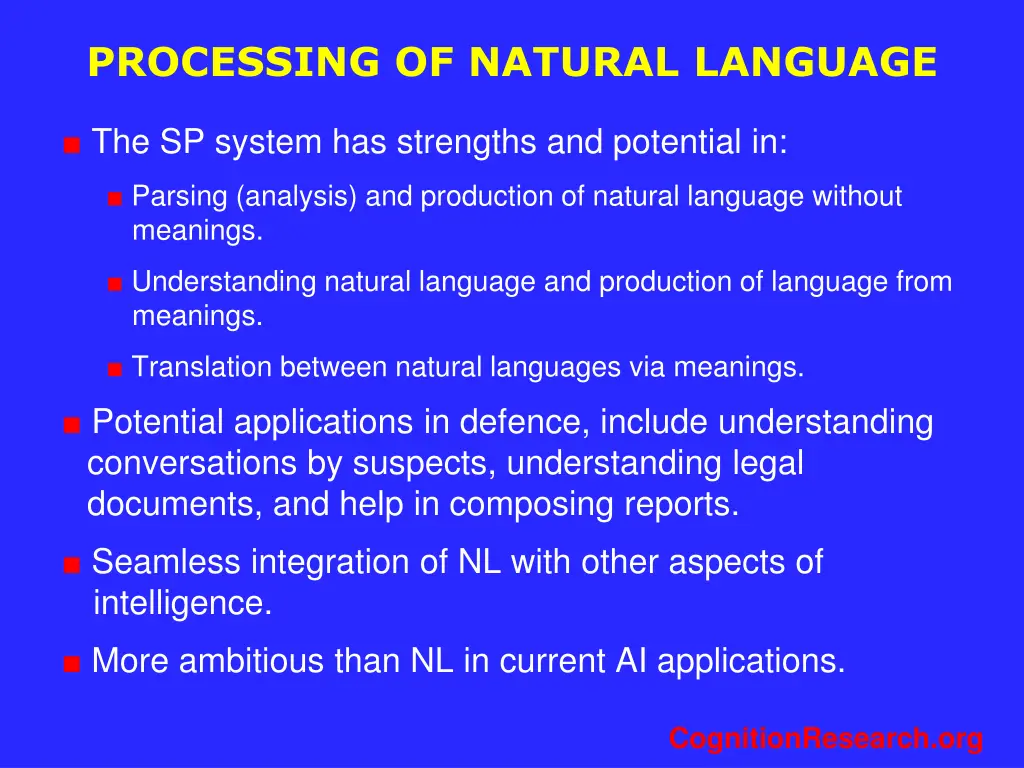 processing of natural language