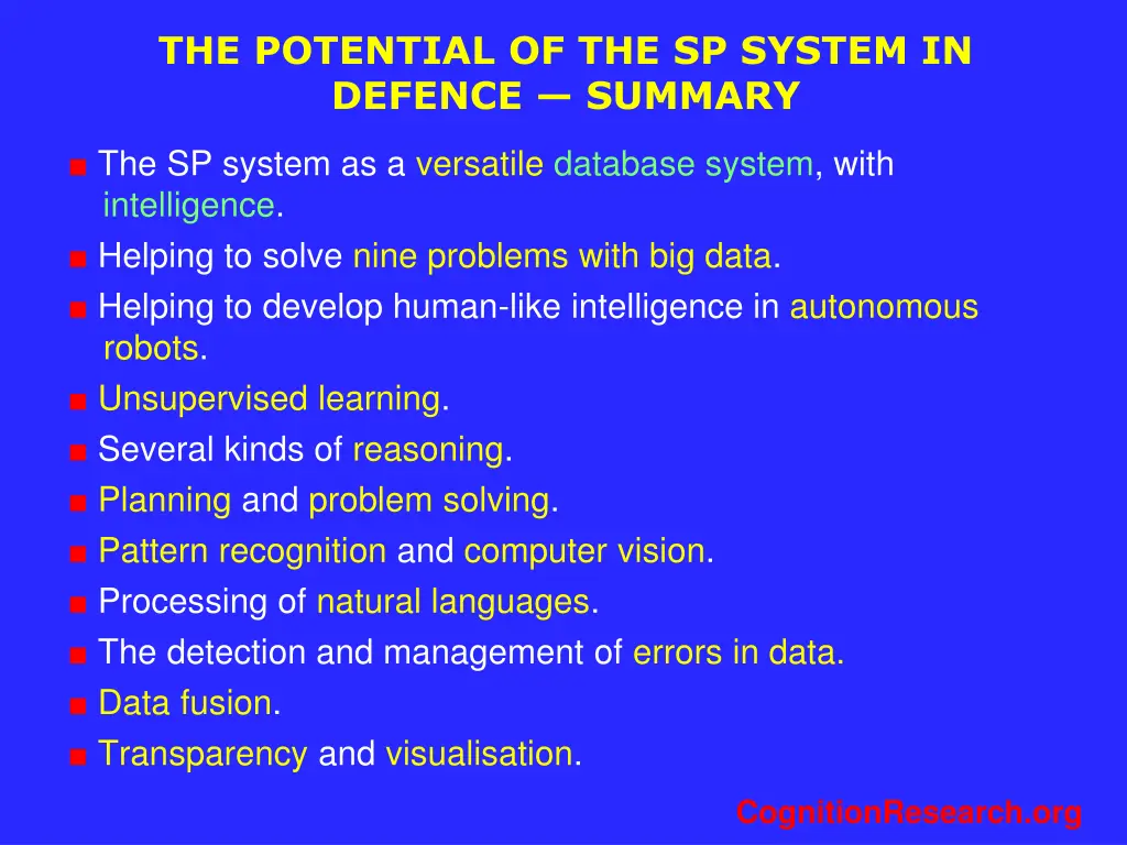 the potential of the sp system in defence summary