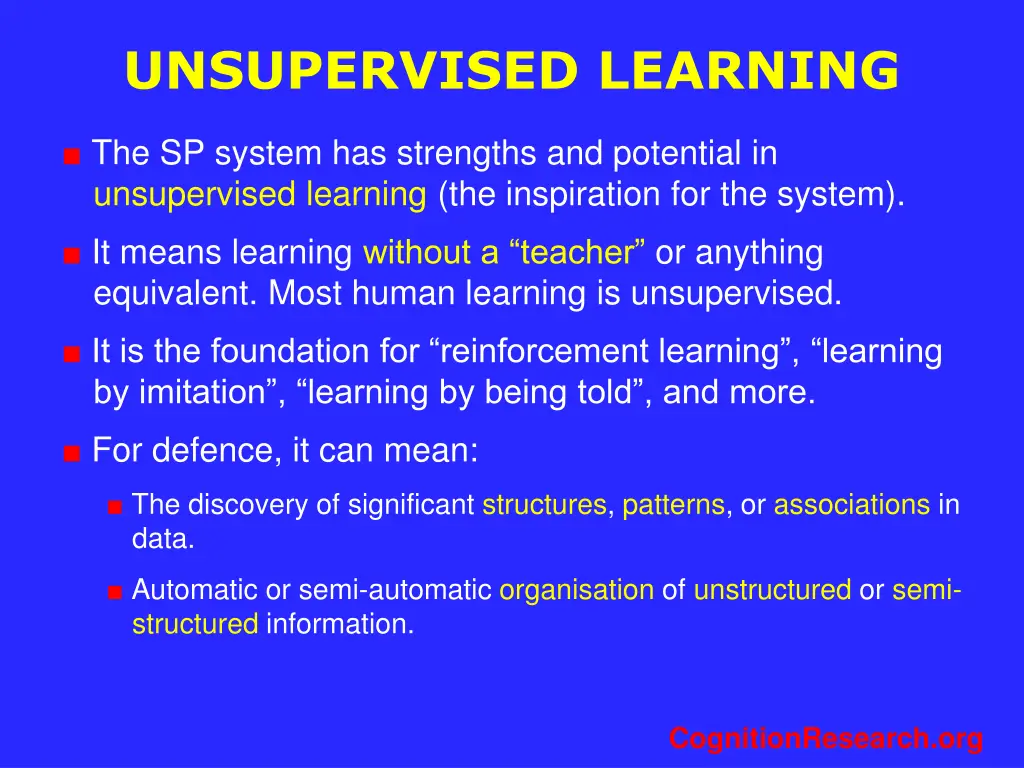 unsupervised learning