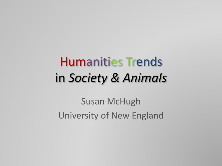 humanities trends in society animals