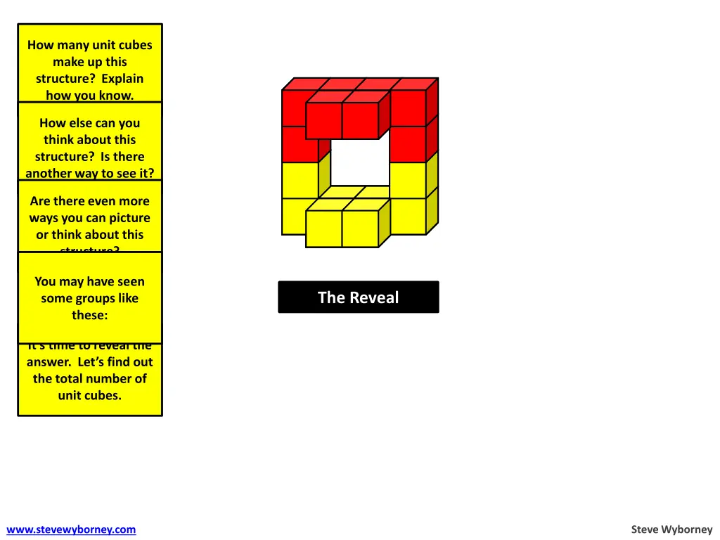 how many unit cubes make up this structure 3