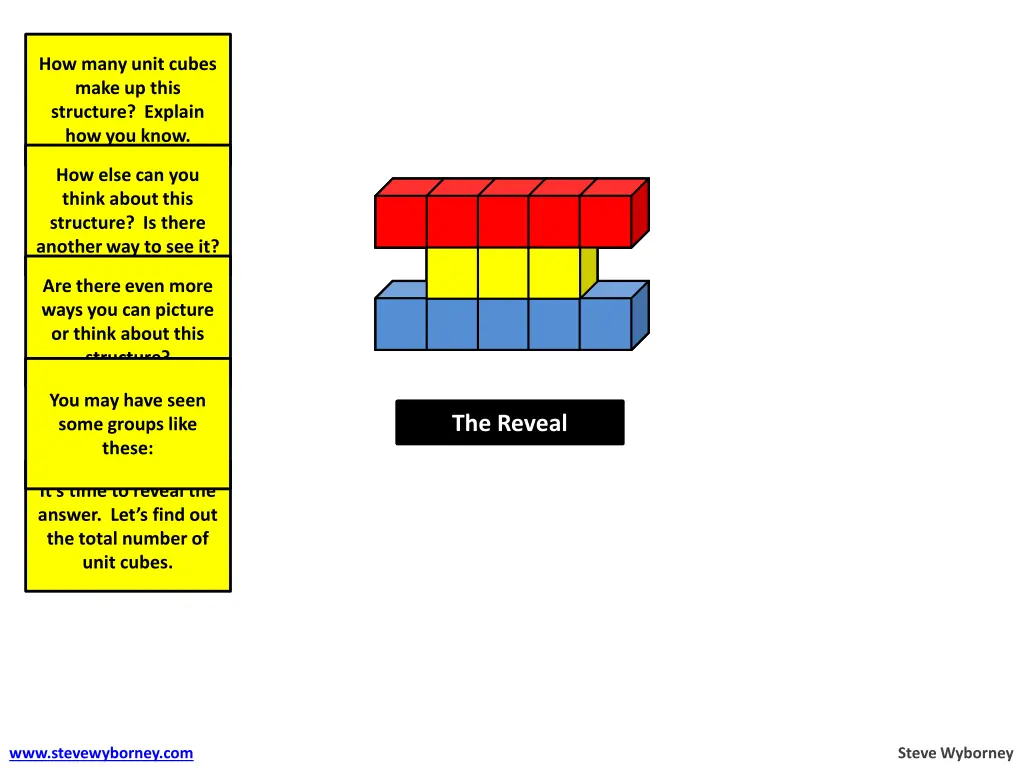 how many unit cubes make up this structure