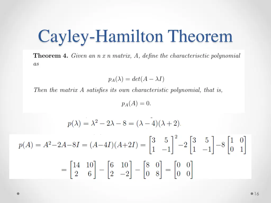 cayley hamilton theorem