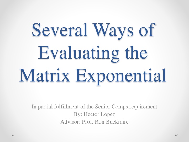 several ways of evaluating the matrix exponential