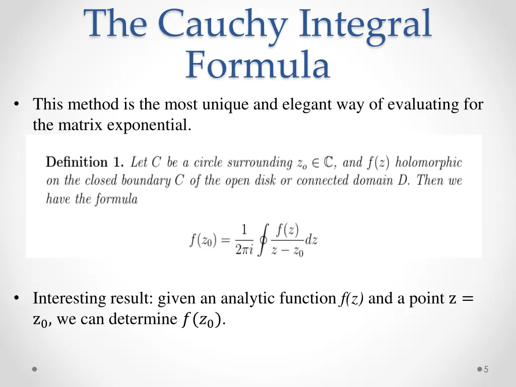 the cauchy integral formula this method