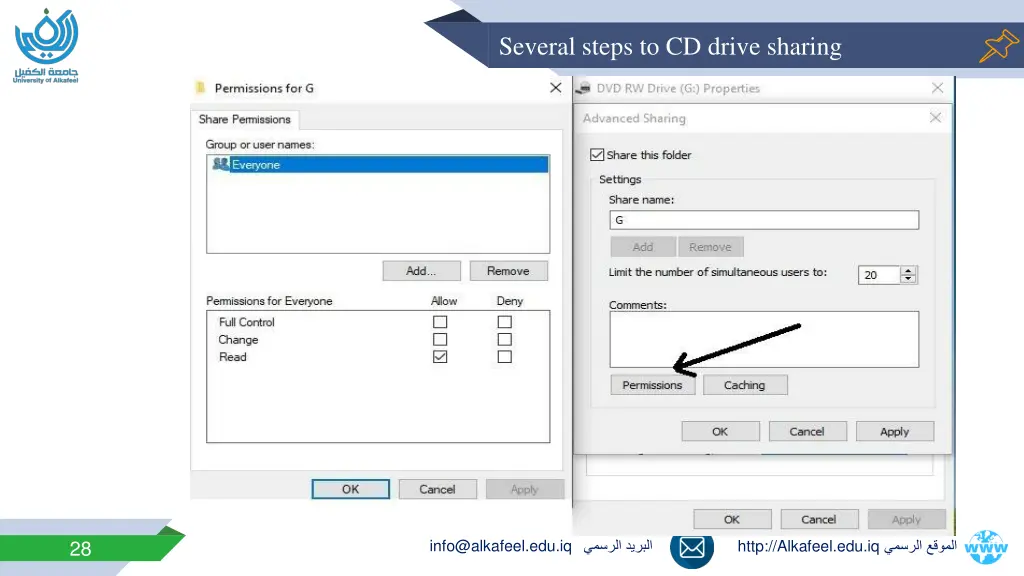 several steps to cd drive sharing 1