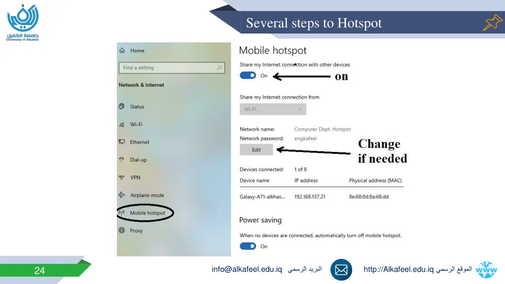 several steps to hotspot 1