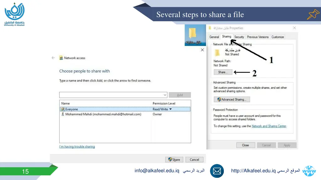 several steps to share a file 2