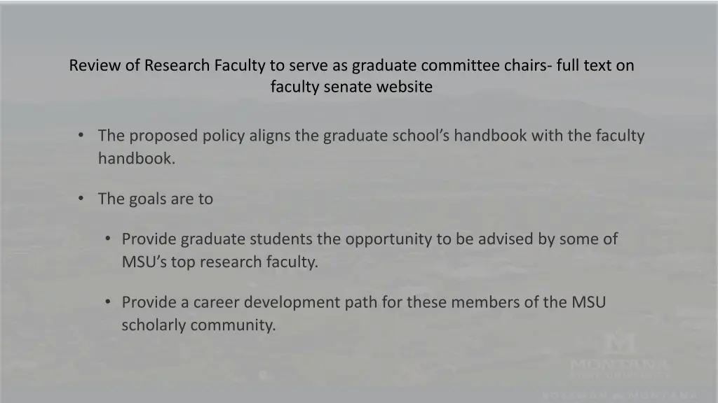 review of research faculty to serve as graduate 1