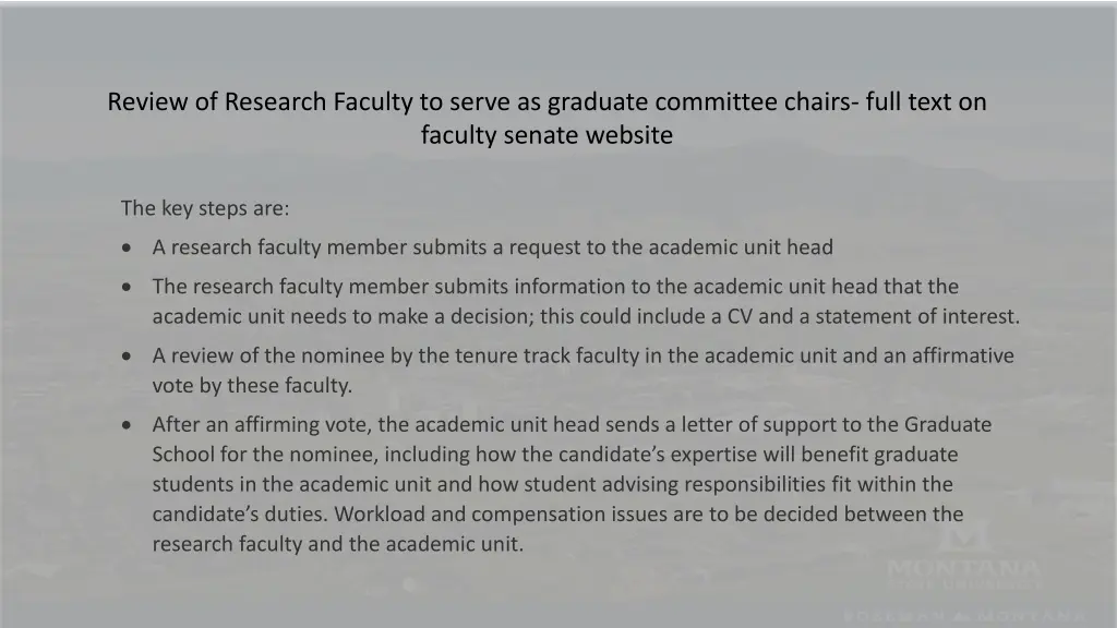 review of research faculty to serve as graduate 2