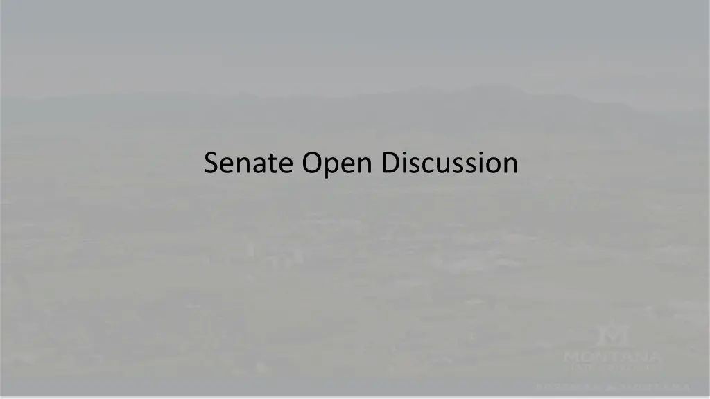 senate open discussion