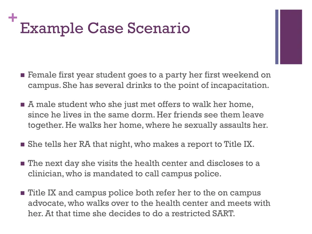 example case scenario