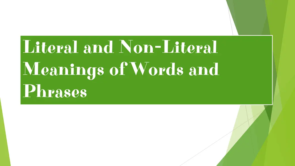 literal and non literal meanings of words 1