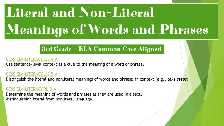 literal and non literal meanings of words