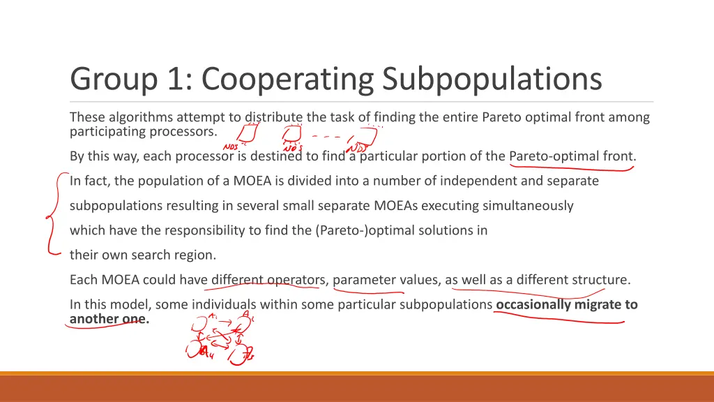 group 1 cooperating subpopulations