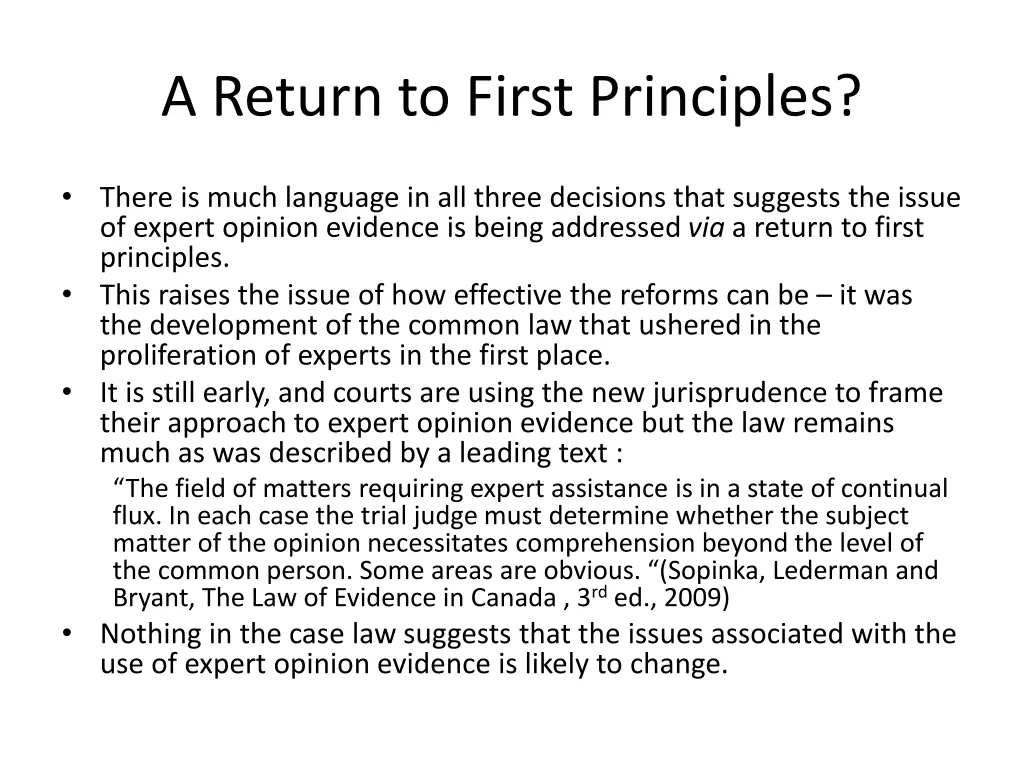 a return to first principles