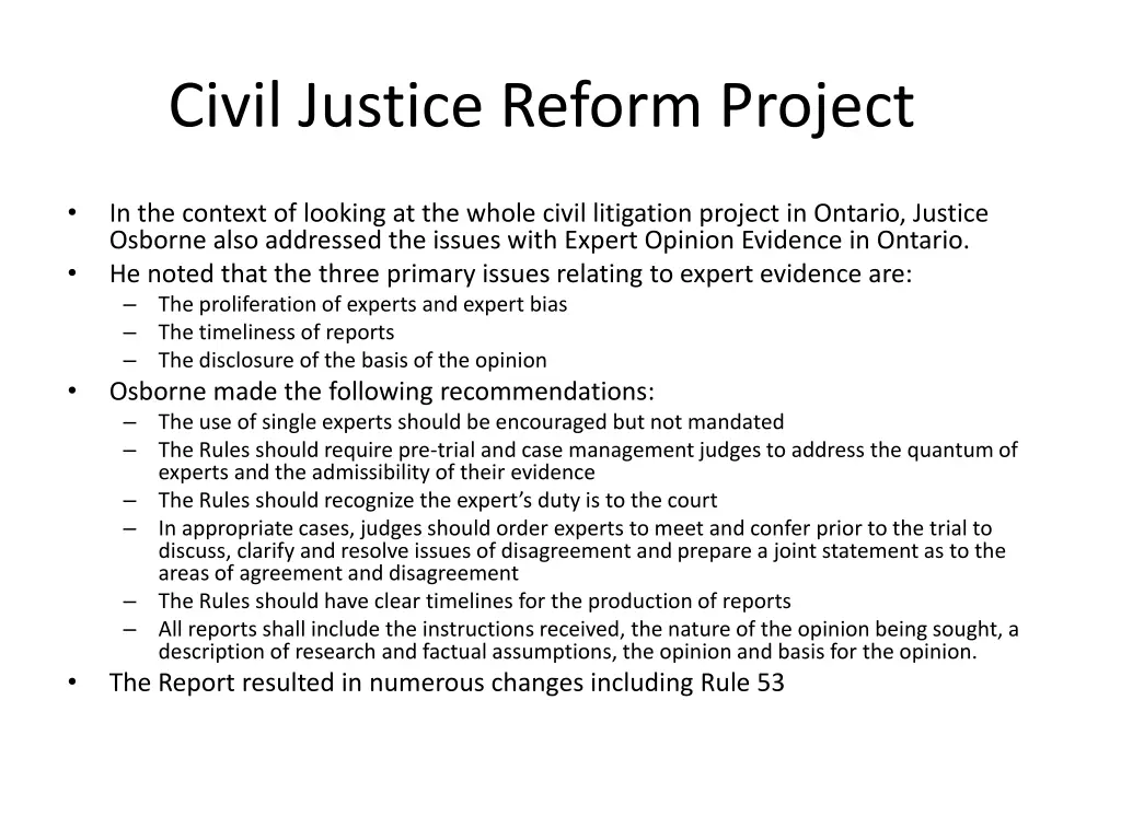 civil justice reform project