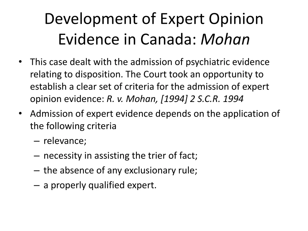 development of expert opinion evidence in canada 3