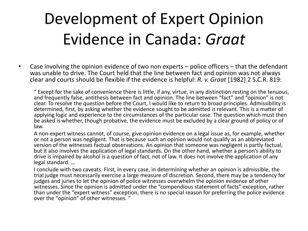 development of expert opinion evidence in canada