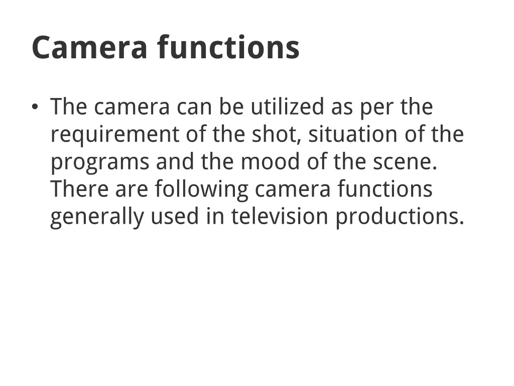 camera functions