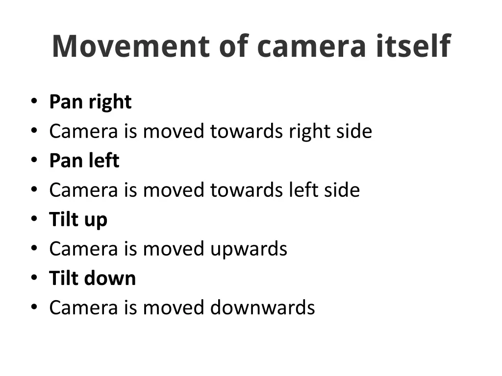 movement of camera itself 1