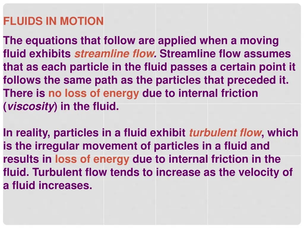 fluids in motion