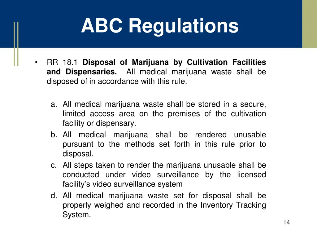 abc regulations