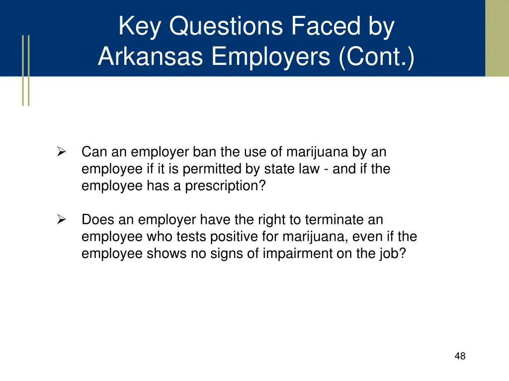 key questions faced by arkansas employers cont 2