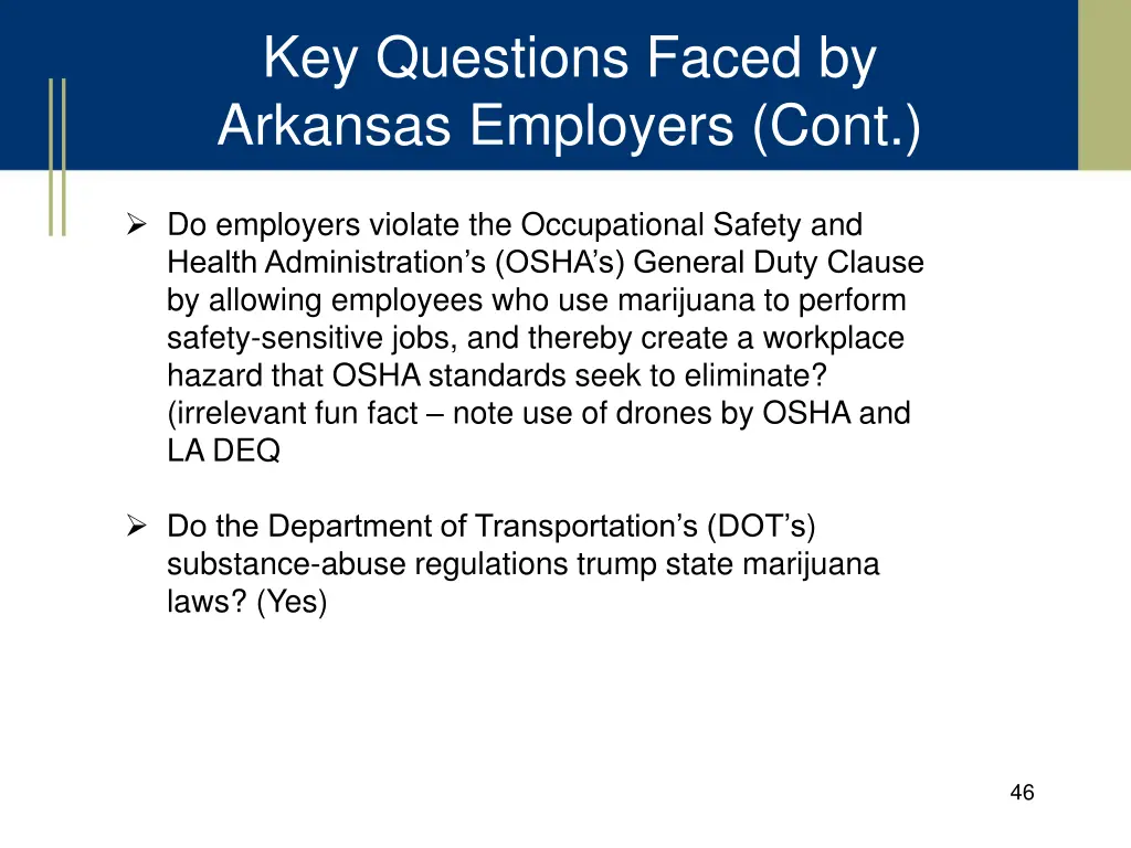 key questions faced by arkansas employers cont