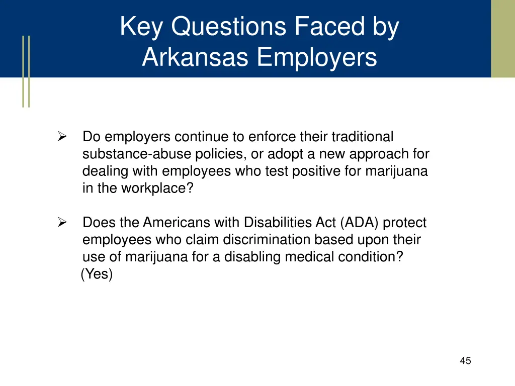 key questions faced by arkansas employers