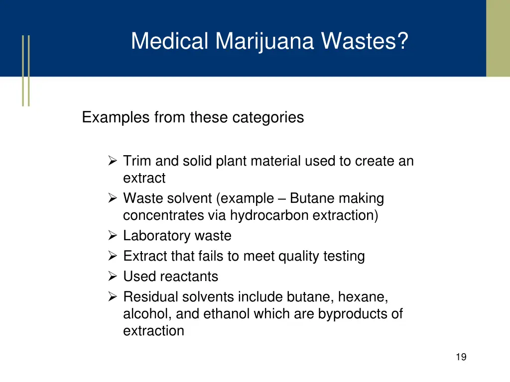 medical marijuana wastes