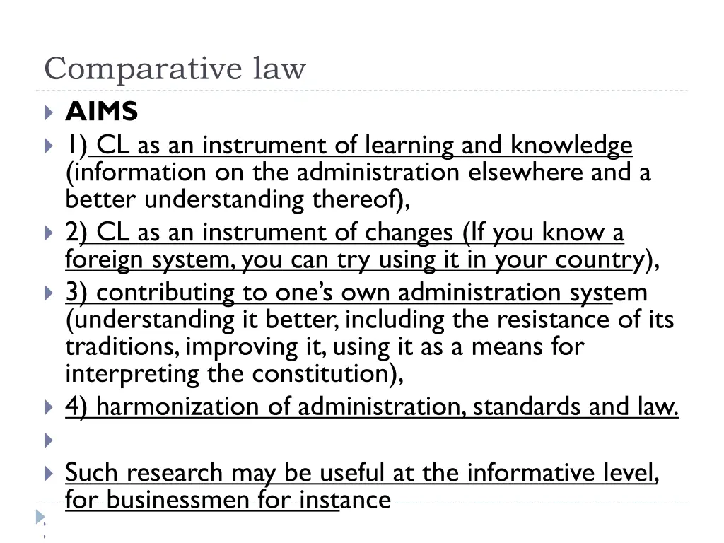 comparative law aims 1 cl as an instrument