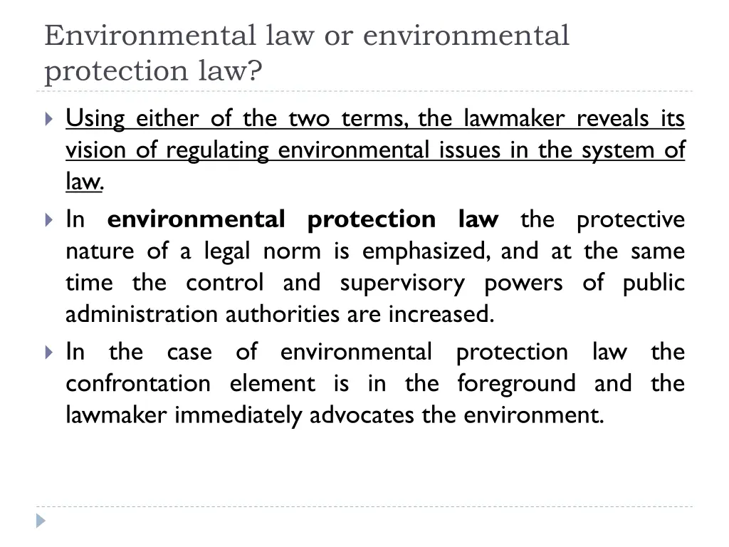 environmental law or environmental protection law 3