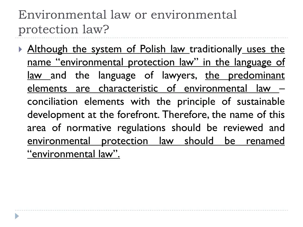 environmental law or environmental protection law 4