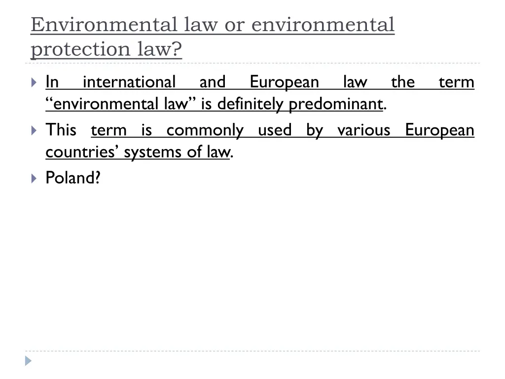 environmental law or environmental protection law