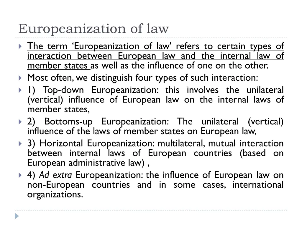 europeanization of law the term europeanization