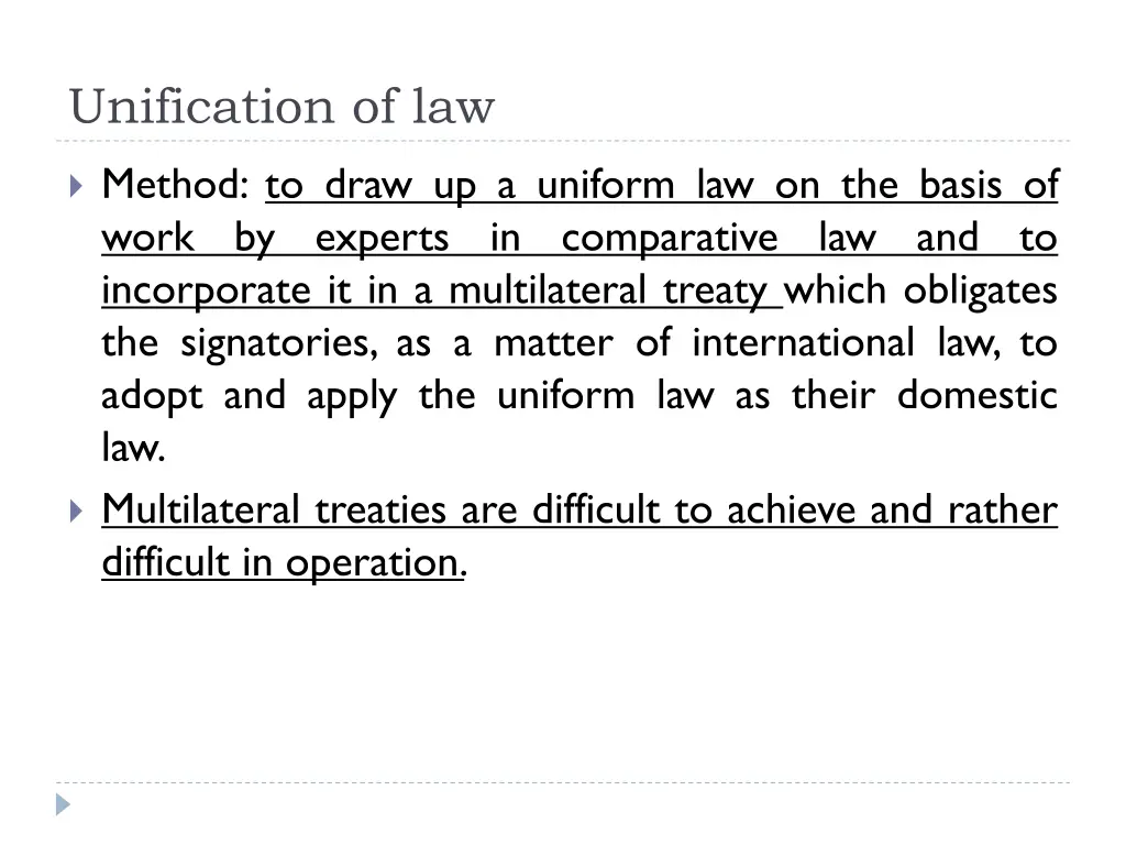 unification of law 1