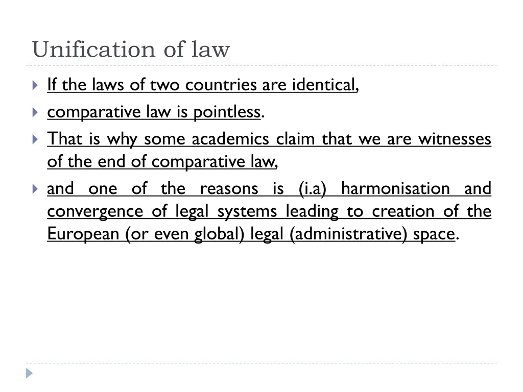 unification of law 3