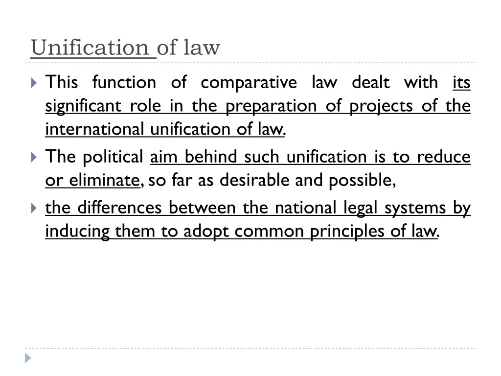 unification of law