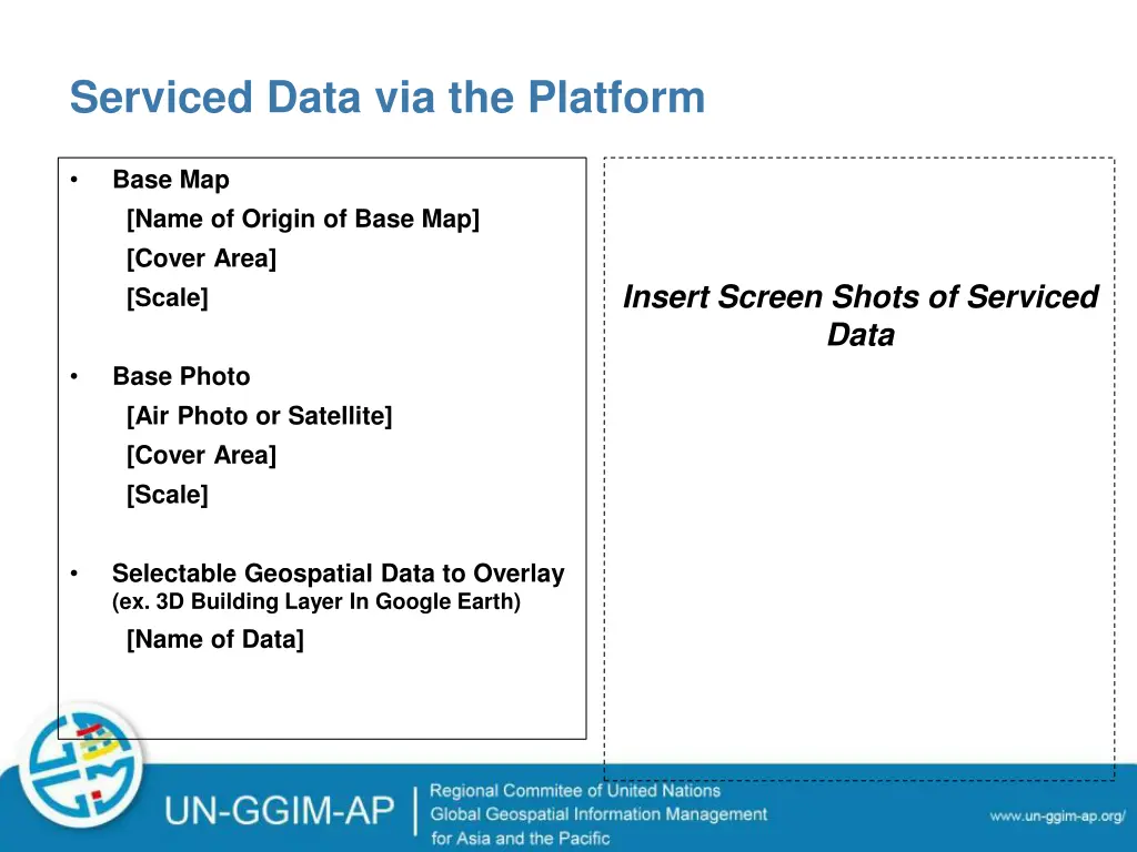 serviced data via the platform